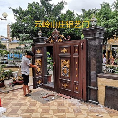 海丰县城云岭山庄装置别墅铝艺门项目
