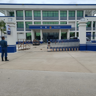 汕尾陆丰东海镇城南派出所大门制作装置铝合金电动伸缩门